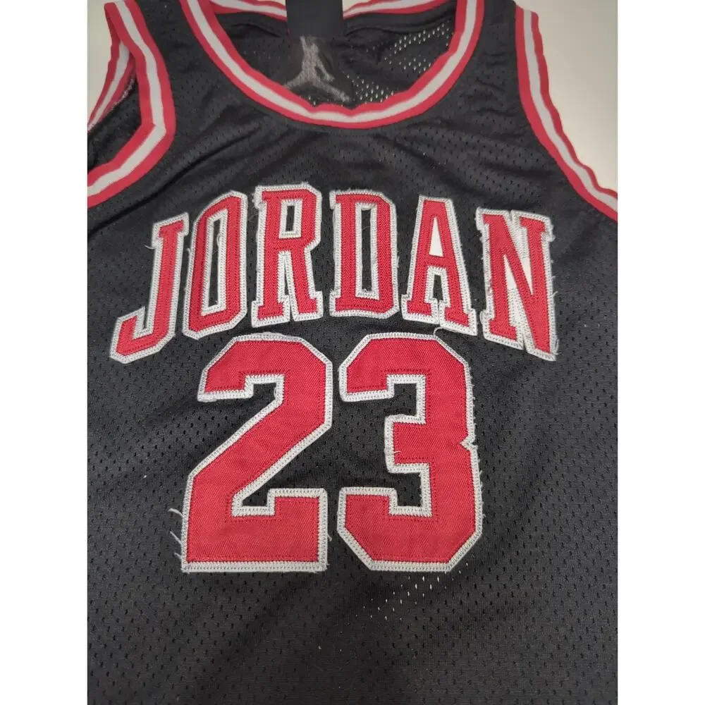 Nike Jordan 23 Kids Jersey Tank - Black/Red - A773-023 10-12 Yrs Distressed